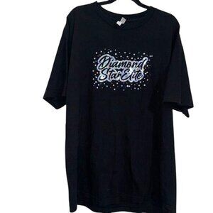 Alstyle Diamond Star Elite T-Shirt XL Black 100% Cotton Double-Sided Holographic